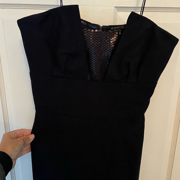 Badgley Mischka strapless Navy blue formal dress. size 8.EUC - Picture 4 of 9